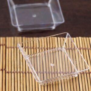 TABLECLOTHSFACTORY 250Pcs - Clear 2.25" x 2.25" Appealing Mini Square Disposable Plastic Dessert Plate