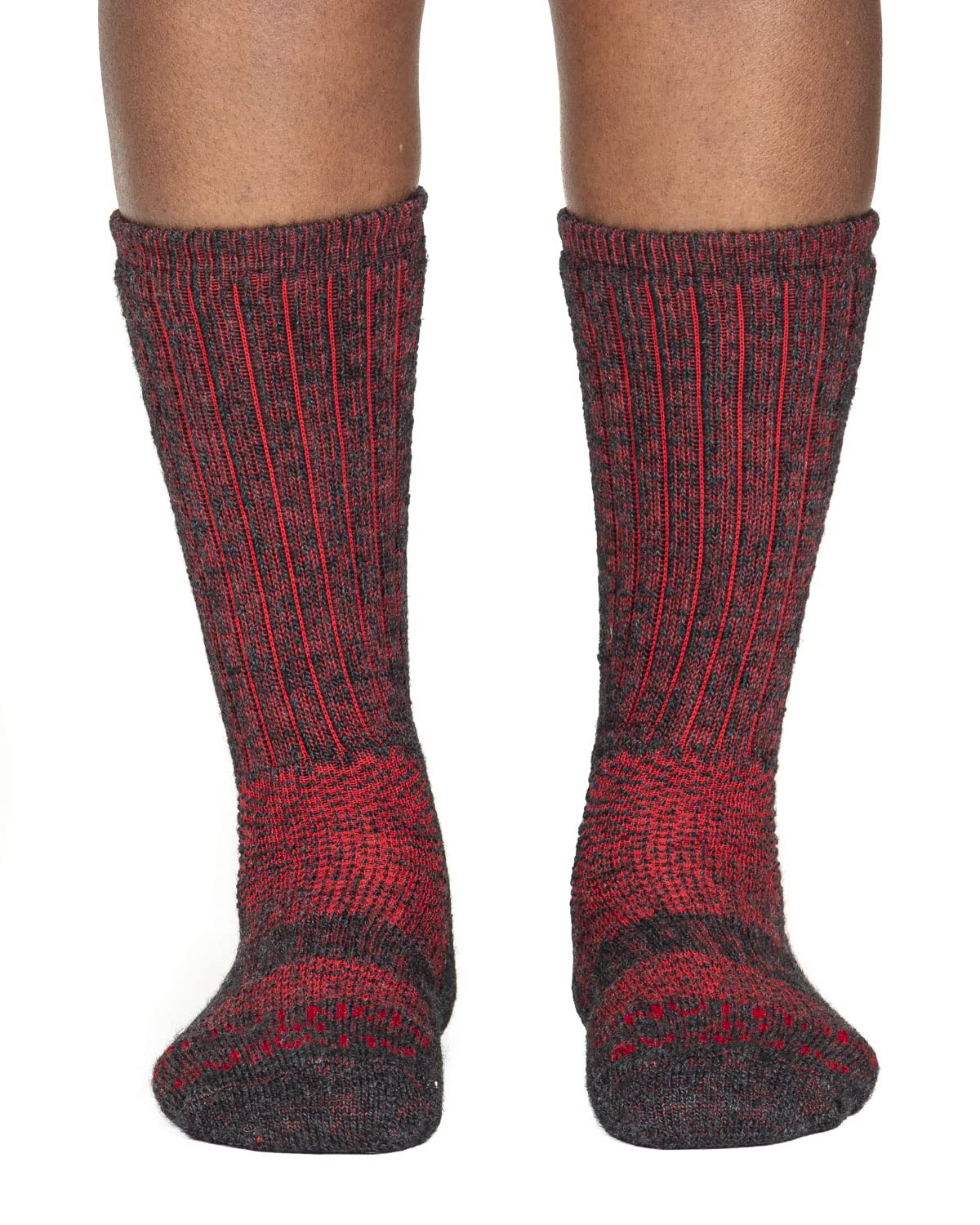 Boot Socks For Men Alpaca Blend Socks With Extra Cushion, Thermal Socks For Women Alpaca Socks Men (Red, Medium - Women 8-10, Men 7-9)