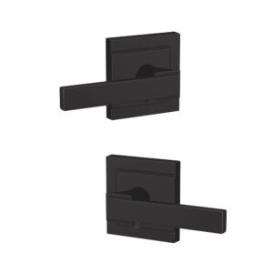 Schlage Custom FC21 NBK 622 ULD Northbrook Lever with Upland Trim Hall-Closet and Bed-Bath Lock, Matte Black