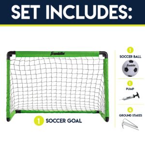 Franklin Sports Kids Mini Soccer Goal Set - Backyard/Indoor Mini Net + Ball Set with Pump - Portable Folding Youth Goal Set - 36" x 24", Green