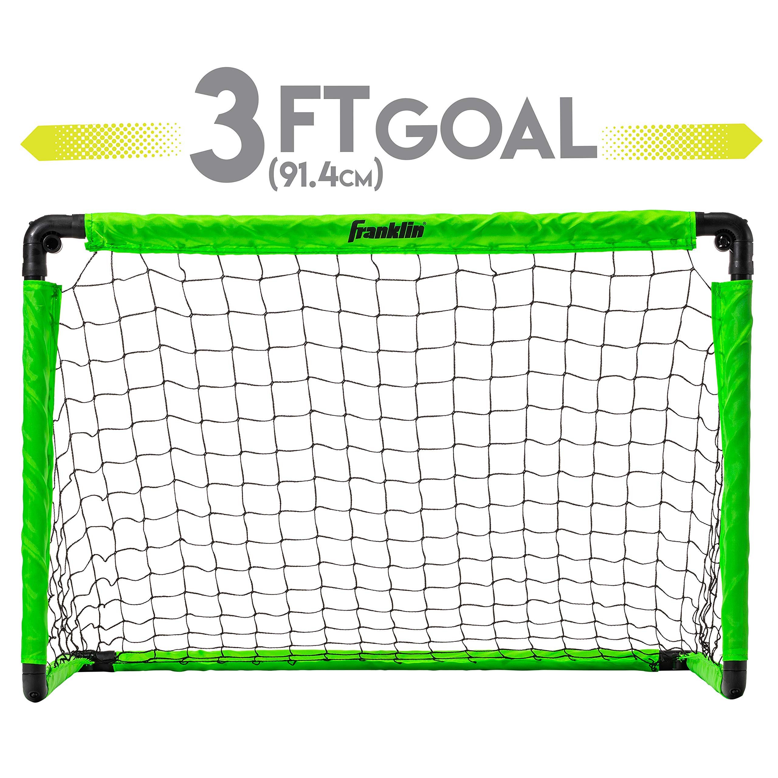 Franklin Sports Kids Mini Soccer Goal Set - Backyard/Indoor Mini Net + Ball Set with Pump - Portable Folding Youth Goal Set - 36" x 24", Green