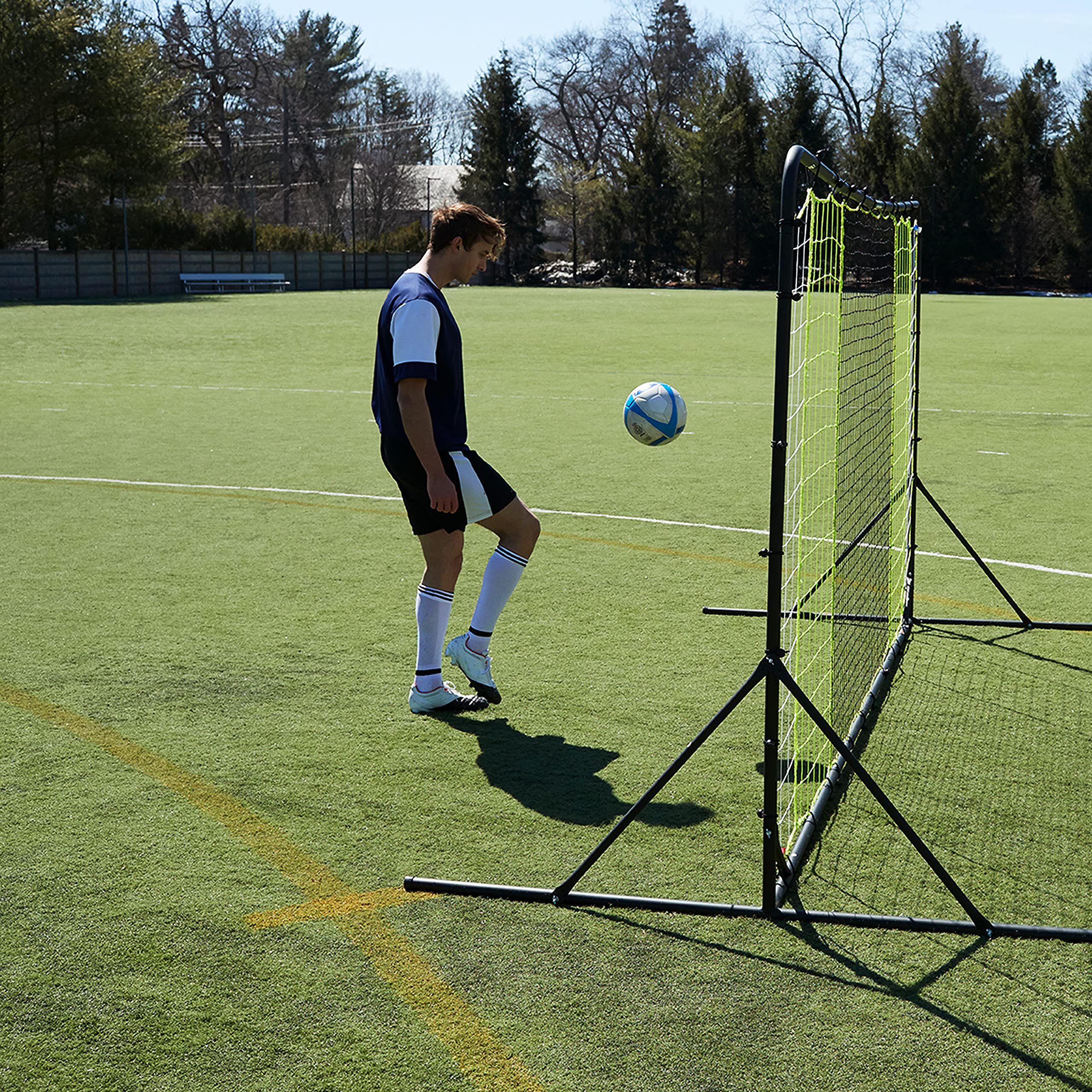 Franklin Sports Soccer Rebounder - Tournament Steel Soccer Rebounding Net - Perfect For Backyard Soccer Practice and Soccer Training - 12'x6' Soccer Bounce Back Rebounder - Black