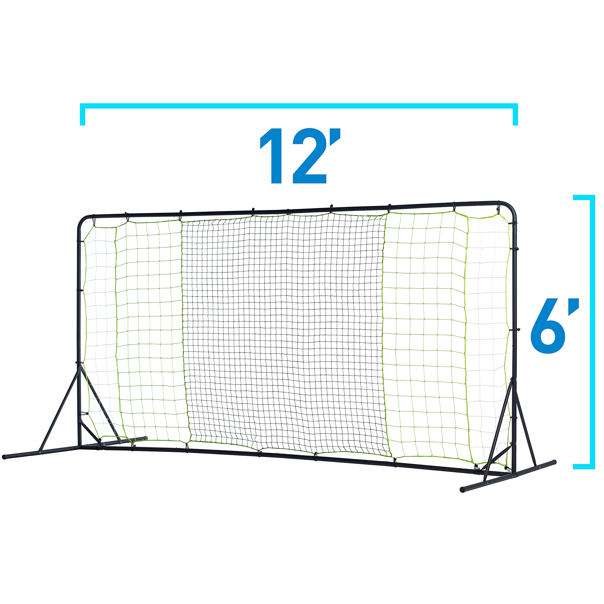 Franklin Sports Soccer Rebounder - Tournament Steel Soccer Rebounding Net - Perfect For Backyard Soccer Practice and Soccer Training - 12'x6' Soccer Bounce Back Rebounder - Black