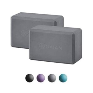 gaiam yoga block - supportive latex-free eva foam - soft non-slip surface with beveled edges for yoga, pilates, meditation - yoga accessories for stability, balance, deepen stretches