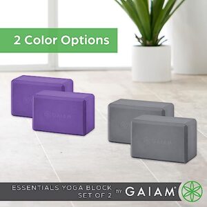 Gaiam Yoga Block - Supportive Latex-Free Eva Foam - Soft Non-Slip Surface with Beveled Edges for Yoga, Pilates, Meditation - Yoga Accessories for Stability, Balance, Deepen Stretches