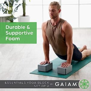 Gaiam Yoga Block - Supportive Latex-Free Eva Foam - Soft Non-Slip Surface with Beveled Edges for Yoga, Pilates, Meditation - Yoga Accessories for Stability, Balance, Deepen Stretches