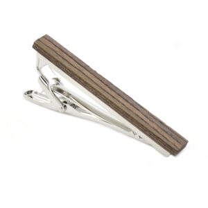 MERIT OCEAN Smart Men's Wood Tie Clips for men 3 pcs Natural Tie Bar 2.1 Inch in Gift Box