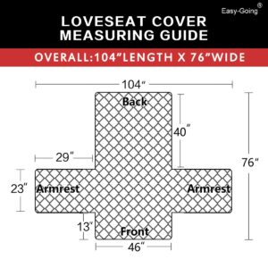 Easy-Going Reversible Loveseat Couch Cover for 2 Cushion Couch Sofa Cover for Dogs Water Resistant Furniture Protector with Foam Sticks Elastic Straps for Pet (Loveseat, Gray/Light Gray)