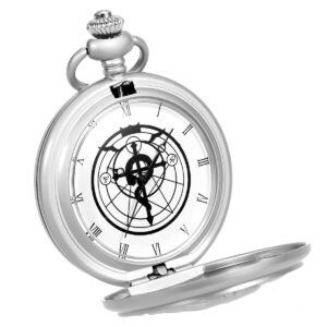 SIBOSUN Fullmetal Alchemist Pocket Watch with Chain Box for Cosplay Accessories Anime, The Alchemist Pocket Watch