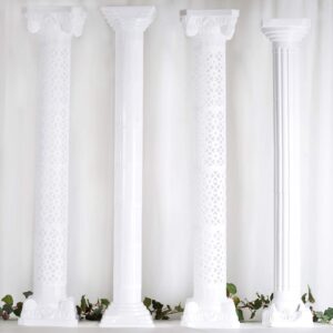 TABLECLOTHSFACTORY 4PCS Venetian Roman PVC Wedding Columns Extension Parts