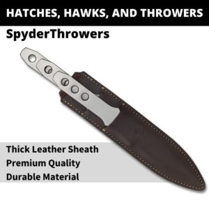 Spyderco SpyderThrowers - Large - Set of Three 8Cr13MoV Stainless Steel Knives and Leather Sheath - TK01LG