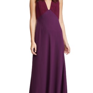 Jill Jill Stuart Women's Two Tone Vneck, Black Currant/Concord Grape, 12