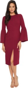 jill jill stuart women's bell sleeve midi, black currant, 0