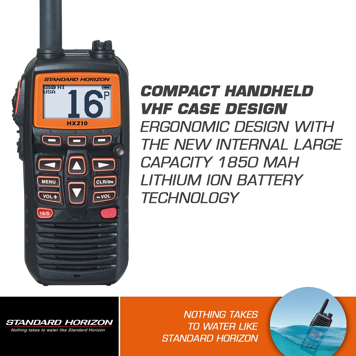 Standard Horizon HX210 Handheld VHF Radio,black