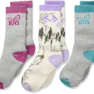 Realtree Girl's Mid Calf Socks Gift Box (3-Pair Pack) Assorted, Small