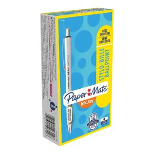 Paper Mate 1951347 InkJoy 700 RT Retractable Ballpoint Pen, 1mm, Black Ink, White Barrel, Dozen