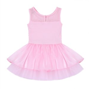 YiZYiF Kids Girls' Sequin Ballet Dress Dancewear Costume with Chiffon Leotard (10, Tutu Pink)