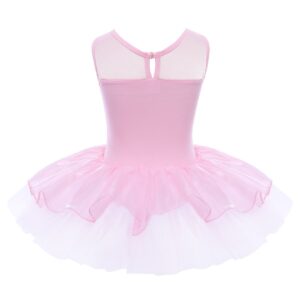 YiZYiF Kids Girls' Sequin Ballet Dress Dancewear Costume with Chiffon Leotard (10, Tutu Pink)