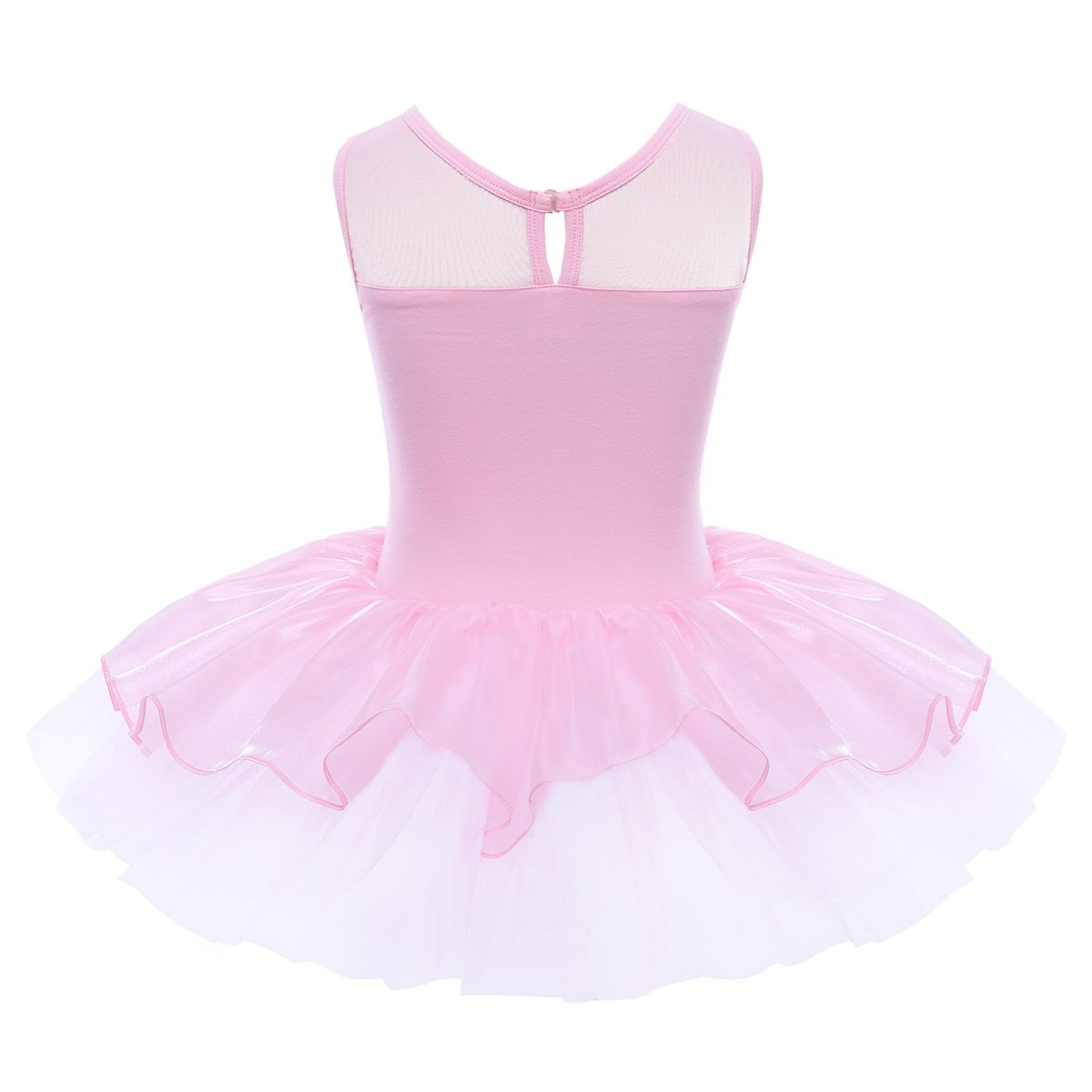 YiZYiF Kids Girls' Sequin Ballet Dress Dancewear Costume with Chiffon Leotard (10, Tutu Pink)