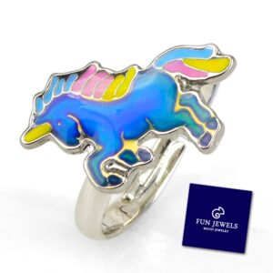 FUN JEWELS Fairy Tale Cute Unicorn Color Change Mood Ring For Girls Size Adjustable