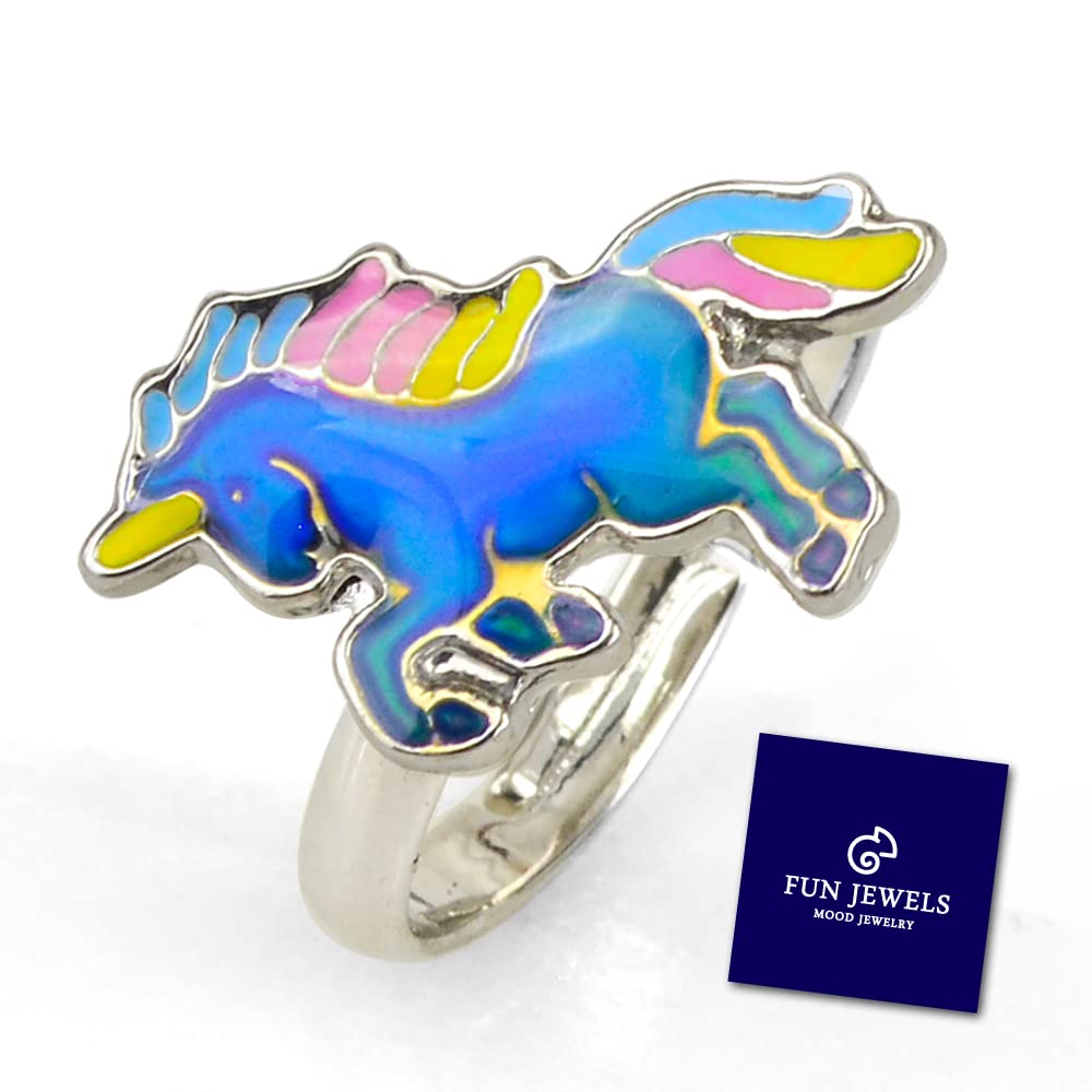 FUN JEWELS Fairy Tale Cute Unicorn Color Change Mood Ring For Girls Size Adjustable