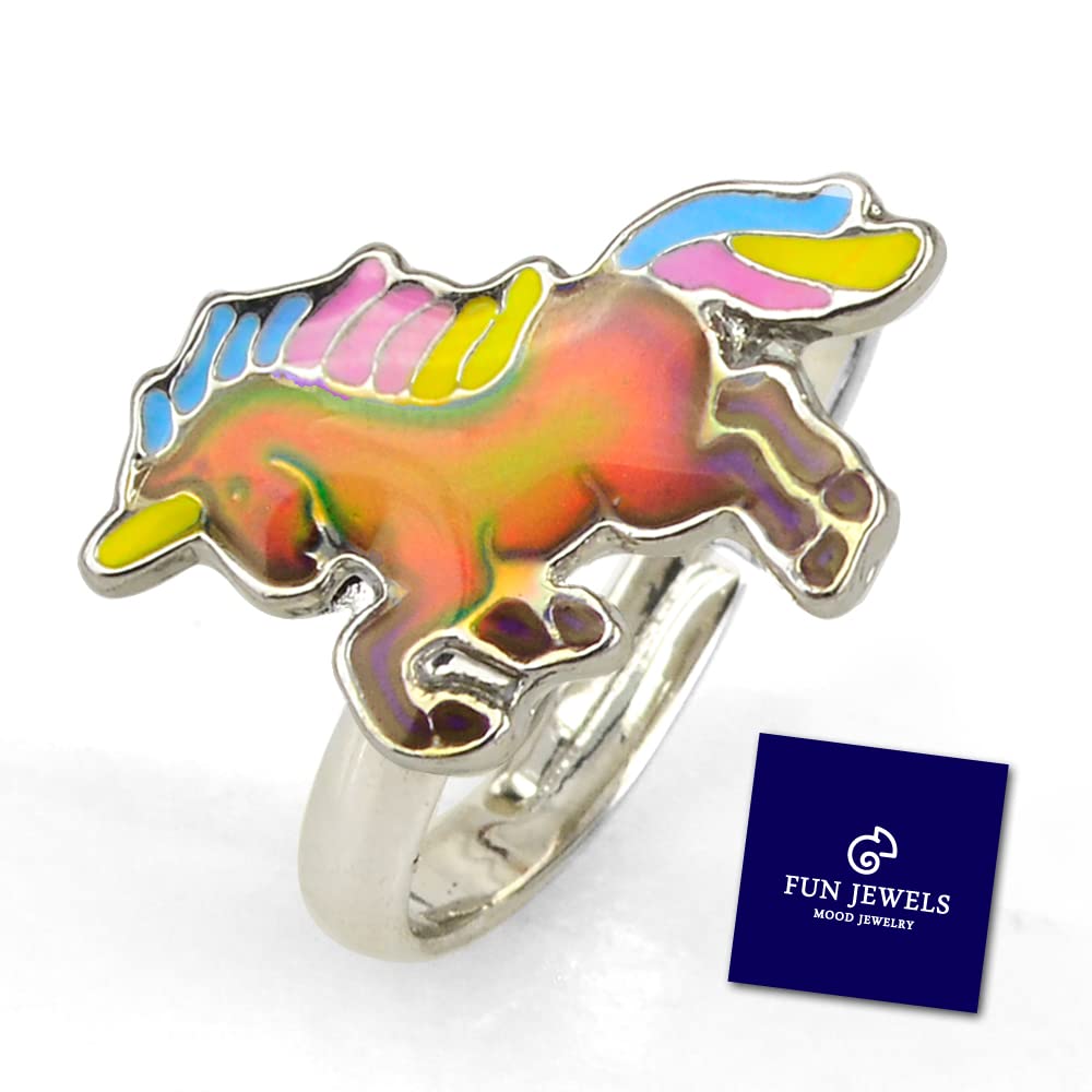 FUN JEWELS Fairy Tale Cute Unicorn Color Change Mood Ring For Girls Size Adjustable