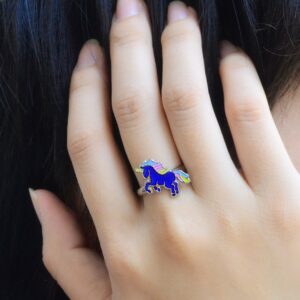 FUN JEWELS Fairy Tale Cute Unicorn Color Change Mood Ring For Girls Size Adjustable