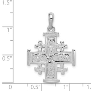 Diamond2Deal 14k White Gold Jerusalem Religious Crucifix Cross Pendant Fine Jewelry for Women (L- 32 mm W- 23 mm)