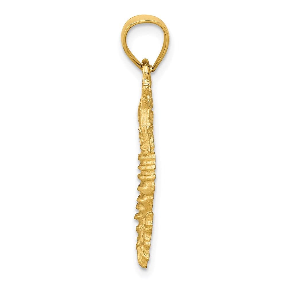 Diamond2Deal 14k Yellow Gold Seahorse Pendant (L- 26 mm W- 11 mm)