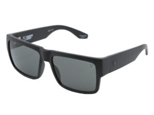 spy optic cyrus sunglasses matte black with grey green lens + spy sticker