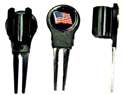 Putter Mounted Divot Tool and Ball Marker - US Flag Blue