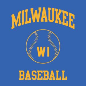 Milwaukee Classic Baseball Arch Basic Cotton T-Shirt - Large - Royal