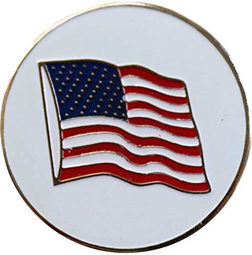 Putter Mounted Divot Tool and Ball Marker - US Flag White