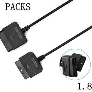 tesha 2PACK PS2 Controller Extension Cable Cord 6ft/1.8m Controller Extension for Sony PlayStation 2 PS2 Game Console