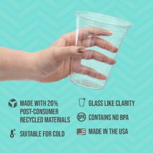 SOLO Cup Company Clear Recycled Plastic Party Cups, 18 Oz, 184 Count