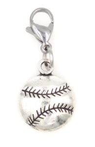 it's all about...you! baseball sports clip on charm perfect for necklaces bracelets 103h