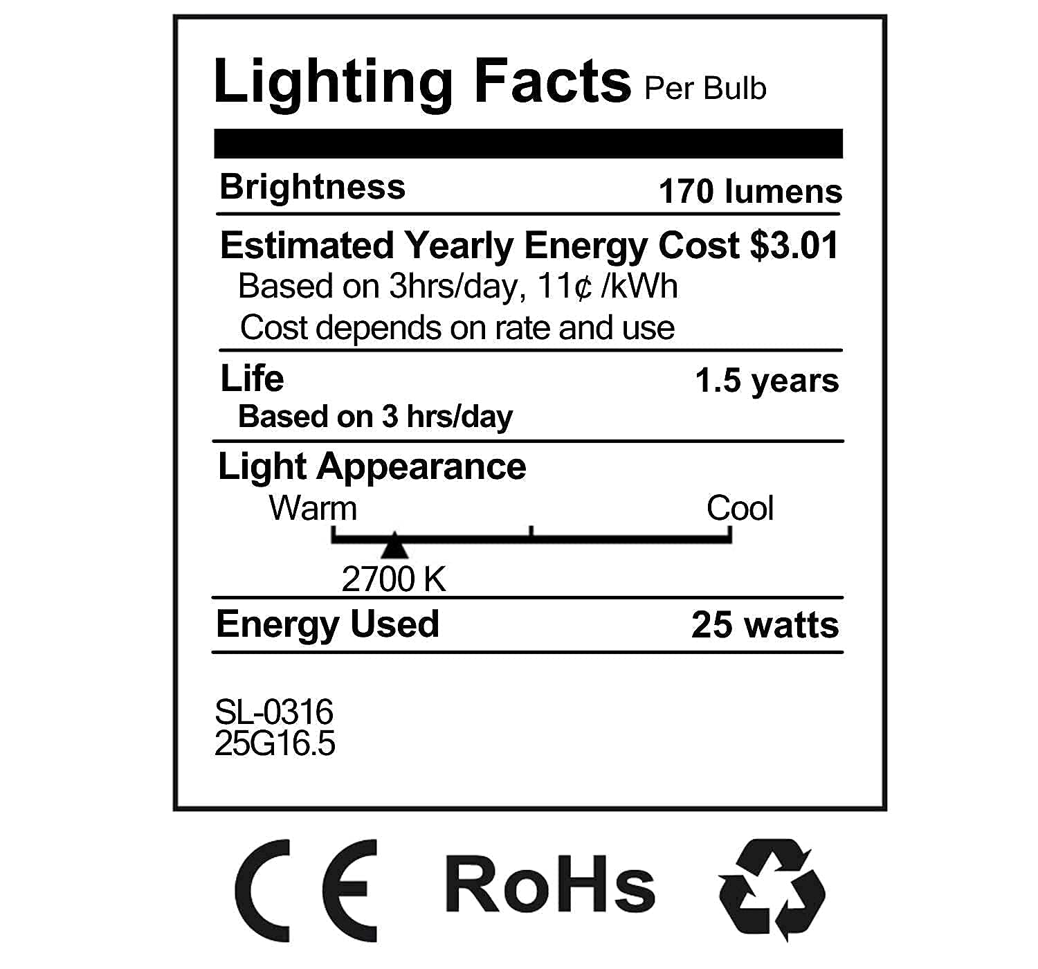 Sterl Lighting G16.5 E12 Candelabra Bulbs - 25W, 120V, for Scentsy Warmers, Incandescent, 2700K Warm White, Clear, 170Lm - 4 Pack