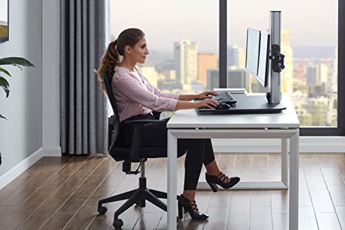 Victor DC450 Dual Monitor Electric Standing Desk, Black, 28 inch Wide Work Surface, Compatible with Any Standard Desk, Monitor Mount Included