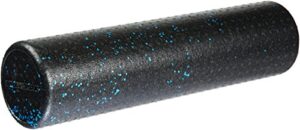 amazon basics high-density round foam roller for exercise and recovery - 24-inch, blue speckled