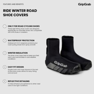 GripGrab Ride Winter Road Shoe Covers Thermal Waterproof Neoprene Road Cycling Overshoes Cycling Shoe Covers Cold Weather