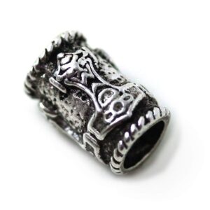 LynnAround 925 Sterling Silver Norse Thors Hammer Beard Beads Rings, Dreadlock Nordic Viking Pirate Hair, Pagan Jewelry