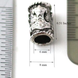 LynnAround 925 Sterling Silver Norse Thors Hammer Beard Beads Rings, Dreadlock Nordic Viking Pirate Hair, Pagan Jewelry