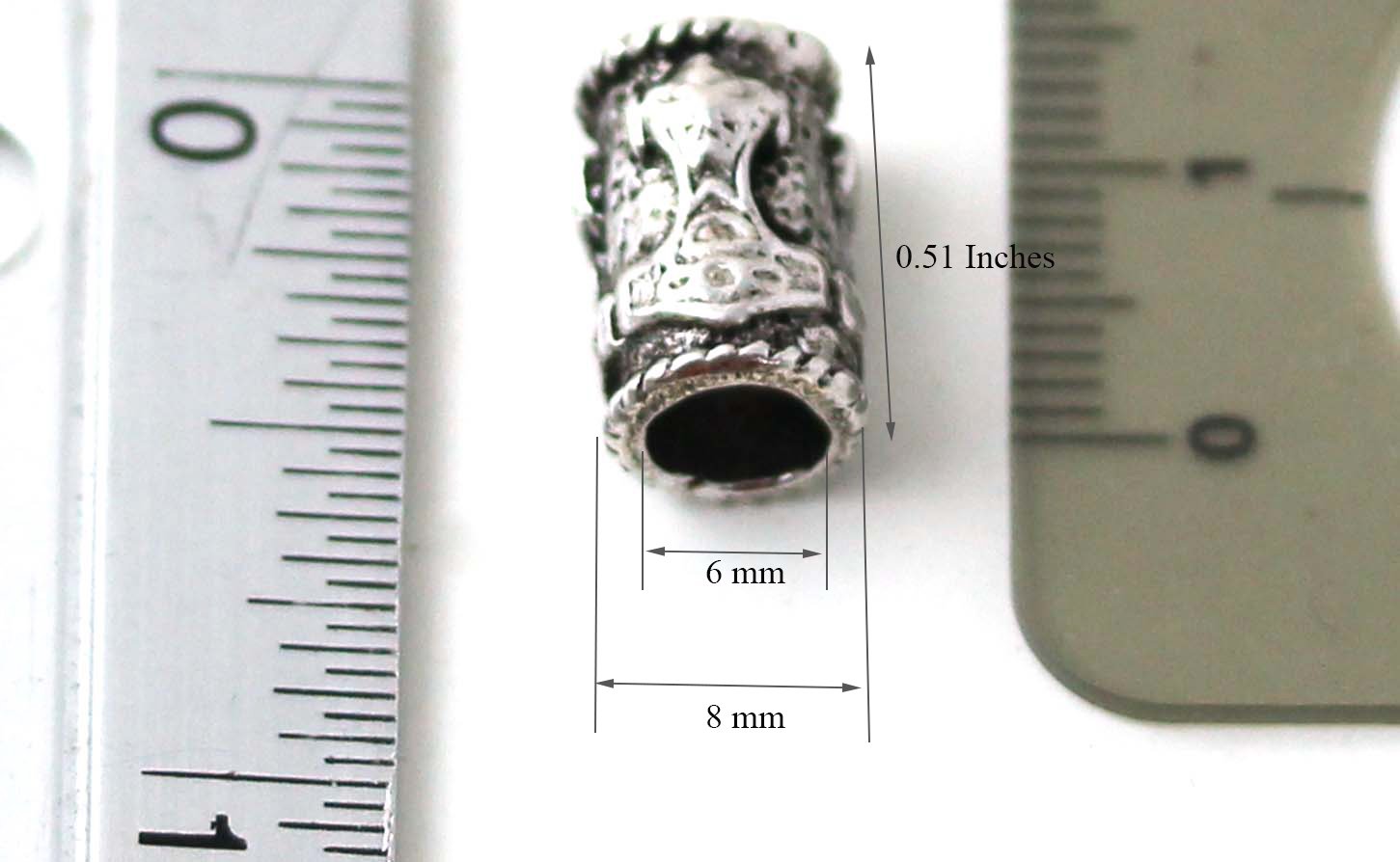 LynnAround 925 Sterling Silver Norse Thors Hammer Beard Beads Rings, Dreadlock Nordic Viking Pirate Hair, Pagan Jewelry