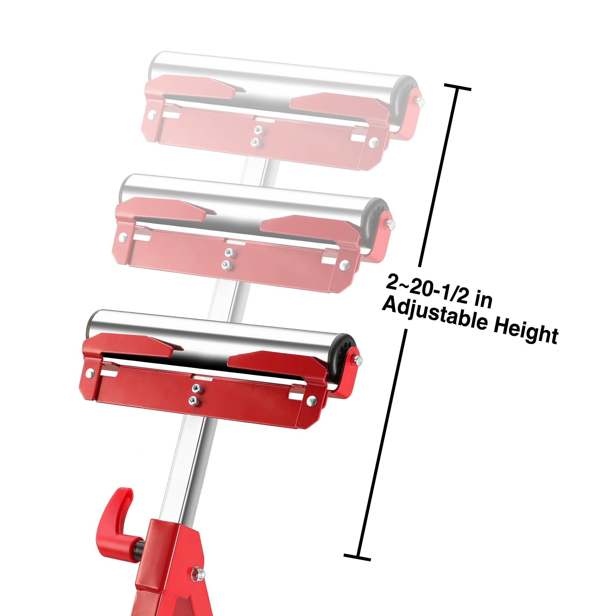 WORKPRO Folding Roller Stand Height Adjustable, Heavy Duty 250 LB Load Capacity, Outfeed Woodworking