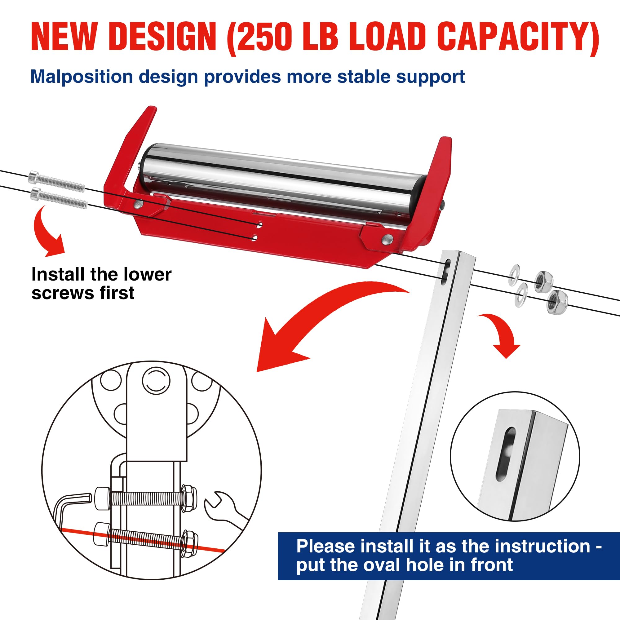 WORKPRO Folding Roller Stand Height Adjustable, Heavy Duty 250 LB Load Capacity, Outfeed Woodworking