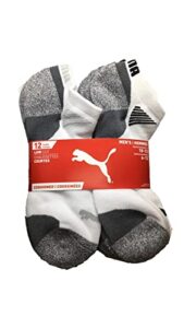 puma mens no show socks, white 10 pair