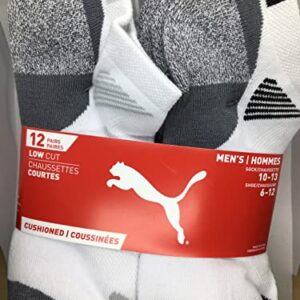 PUMA Mens No Show Socks, White 10 Pair