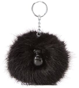 kipling women pompom monkey keyring, black (true black), 5x9x9 cm (b x h t)