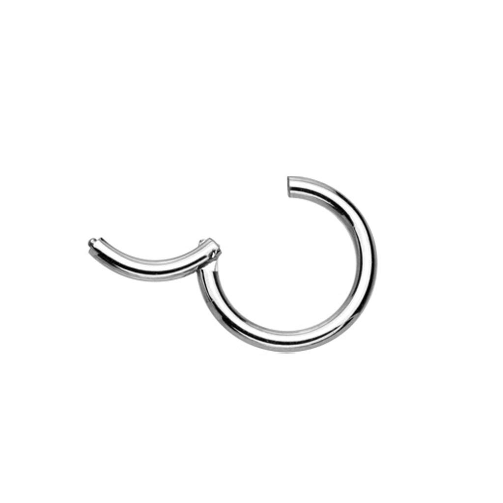 FIFTH CUE Grade 23 Solid Titanium Hinged Seamless Septum Nose Ear Cartilage Clicker Ring