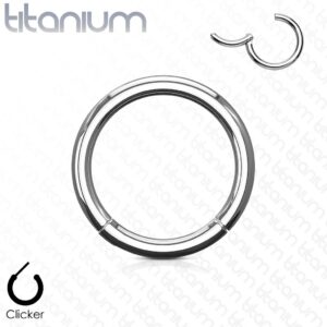 FIFTH CUE Grade 23 Solid Titanium Hinged Seamless Septum Nose Ear Cartilage Clicker Ring